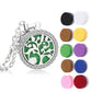 Crystal Aromatherapy Necklace Tree Flower Essential Oils Diffuser Jewelry Women Locket Aroma Diffuser Perfume Pendant Necklace - 15-10PCS Pads