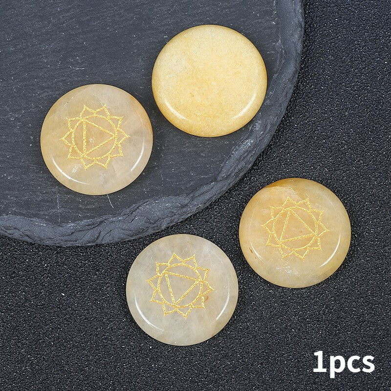 Healing Stone Reiki Chakra Crystal Set Crystal Wicca Stones Kit Polished Pocket Chip Reiki Spiritual Products Meditation Gift - Yellow Aventurine