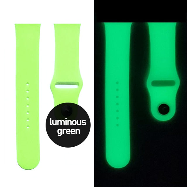 Luminous Silicone Strap For Apple Watch Band Ultra 49mm 8 7 45/41mm Sport Loop Bracelet For Iwatch 6 5 4 Se 44mm 42mm 40mm 38mm - China / luminous lime / 38 40 41mm  SM - United States / luminous lime / 38 40 41mm  SM - China / luminous lime / 38 40 41mm  ML - United States / luminous lime / 38 40 41mm  ML - China / luminous lime / 42 44 45 49mm  SM - United States / luminous lime / 42 44 45 49mm  SM - China / luminous lime / 42 44 45 49mm  ML - United States / luminous lime / 42 44 45 49mm  ML