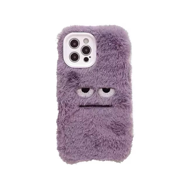 Cute Funny Fur Fluffy Phone Case For iphone 13 12 11 Pro MAX Mini X XS XR 7 8 Plus SE 2020 Girl Cover Soft Plush Coque