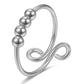 Bohemian Rainbow Beads Anxiety Ring Rotate Freely Anti Stress Fidget Spinner Rings For Women Girls Fashion Wedding Jewelry - RI22Y0179-7