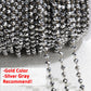 1meter Crystal Stone Stainless Steel Chain Red Purple Beaded Chains for Necklace Bracelet Sweater Chain Jewelry Making DIY - Silver Gray-Gold / 3.5mm Beads