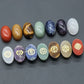 7Pcs Seven Chakras Natural Stone Set Egg Shape Crystal Reiki Healing Crystal Gemstone Engraved Ellipse Yoga Stone Home Decor