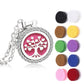 Crystal Aromatherapy Necklace Tree Flower Essential Oils Diffuser Jewelry Women Locket Aroma Diffuser Perfume Pendant Necklace - 8-10PCS Pads
