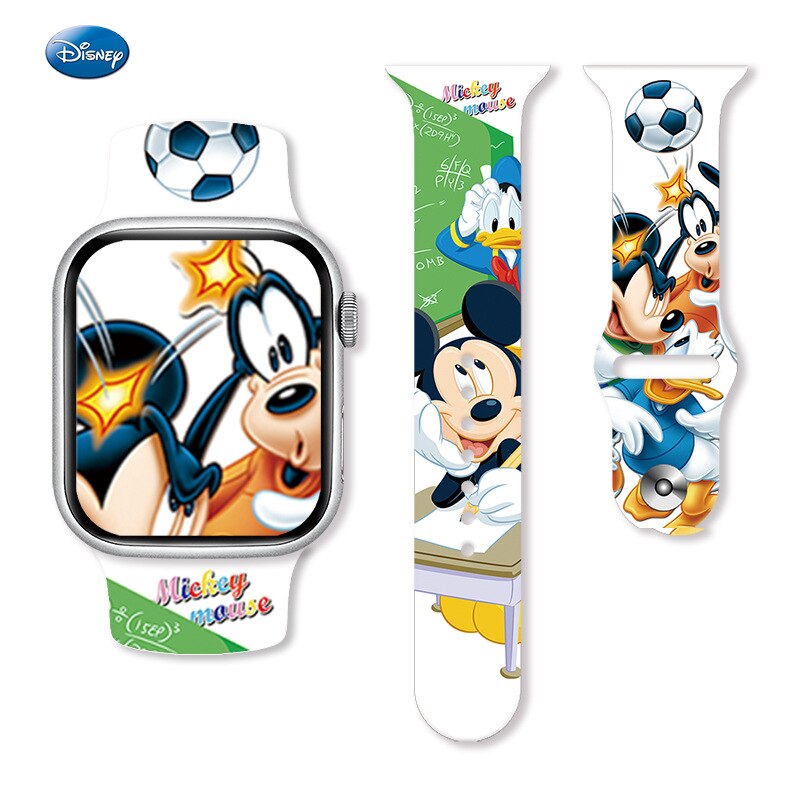 Cartoon Disney Mickey Minnie Mouse Printed Silicone Strap for Watch Band 38/40/41mm 42/44/45mm Bracelet Apple Watch 6 5 4 3 SE 7 - 30 / 38 40 41 mm - 30 / 42 44 45 49 mm