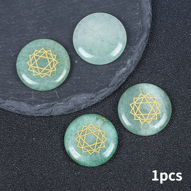 Healing Stone Reiki Chakra Crystal Set Crystal Wicca Stones Kit Polished Pocket Chip Reiki Spiritual Products Meditation Gift - Green Aventurine
