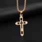 Saint St. Benedict Jesus Cross Pendant Necklace Men and Women Religious Christian Catholic Amulet Stainless Steel Jewelry - AL18928-Gold