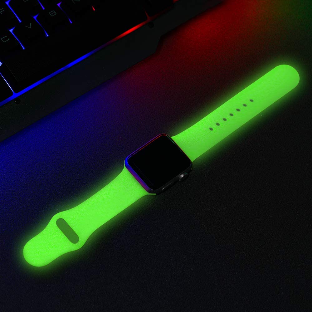 Luminous Silicone Strap For Apple Watch Band Ultra 49mm 8 7 45/41mm Sport Loop Bracelet For Iwatch 6 5 4 Se 44mm 42mm 40mm 38mm