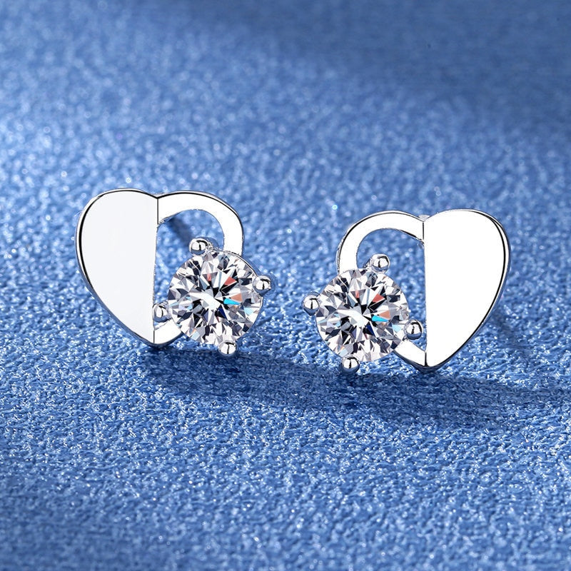 925 Sterling Silver Jewelry Women Fashion Cute Tiny Clear Crystal CZ Stud Earrings Gift for Girls Teens Lady - ED090