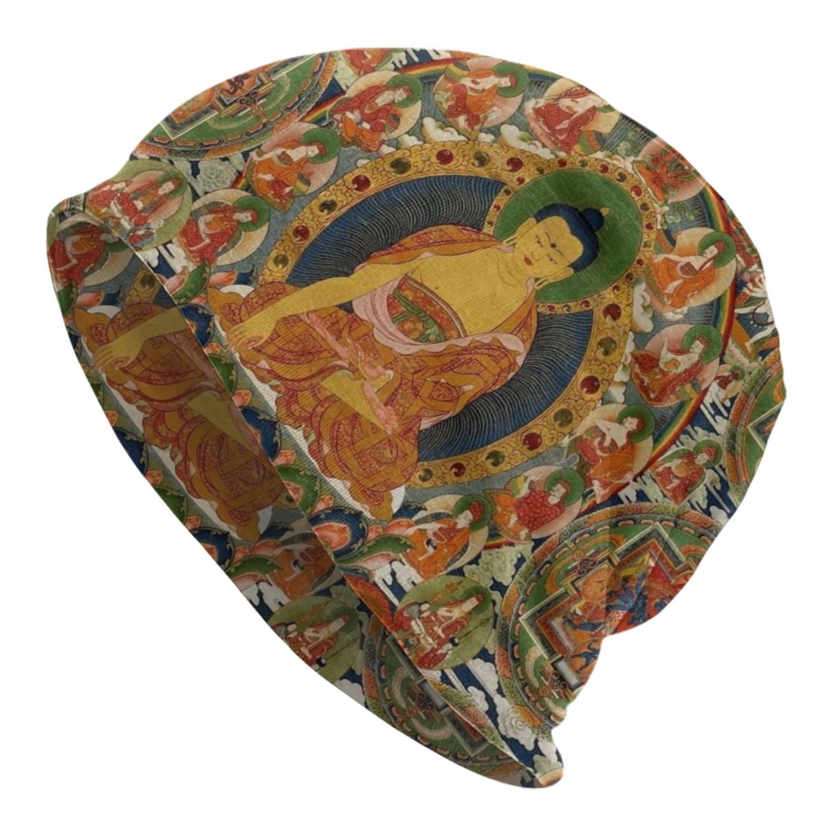 Buddha Meditation Spiritual Bonnet Hats Street Knitting Hat Autumn Winter Warm Buddhism Buddhist Mandala Skullies Beanies Caps - 18 / Beanies Cap