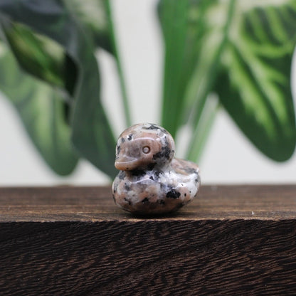 1.2 Inch Cute Duck Statue Crafts Home Decor Reiki Healing Crystal Carved Gemstone Figurine Opalite Quartz Small Animal Kid Gifts - Yooperlite