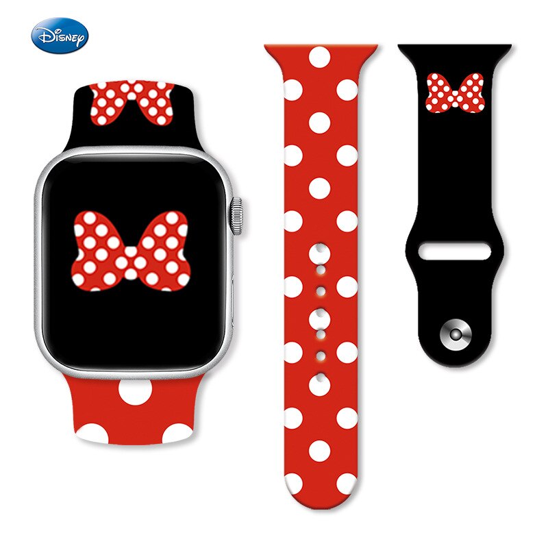 Cartoon Disney Mickey Minnie Mouse Printed Silicone Strap for Watch Band 38/40/41mm 42/44/45mm Bracelet Apple Watch 6 5 4 3 SE 7 - 4 / 38 40 41 mm - 4 / 42 44 45 49 mm