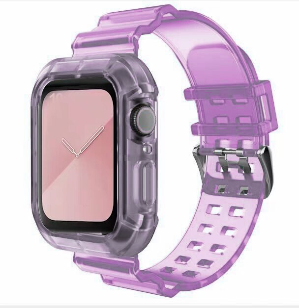 45MM Transparent Silicone Strap for Apple Watch Series 7 6 5 4 3 2 1 Band 40mm 44mm for Iwatch 7 41MM Waterproof Strap 38mm 42mm - China / Transparent purple / 38MM - United States / Transparent purple / 38MM - China / Transparent purple / 40MM-41MM - United States / Transparent purple / 40MM-41MM - China / Transparent purple / 42MM - United States / Transparent purple / 42MM - China / Transparent purple / 44MM-45MM - United States / Transparent purple / 44MM-45MM