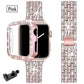 For Apple Watch Bands 45mm 41mm 40mm 42mm 44mm Women Glitter Metal Strap Diamond Protective Case iWatch Series 8 7 6 5 4 3 2 SE - Pink / For iwatch 321 38mm - Pink / For iwatch654SE 40mm - Pink / For iwatch 321 42mm - Pink / For iwatch654SE 44mm - Pink / For iwatch 8 7 45mm - Pink / For iwatch 8 7 41mm