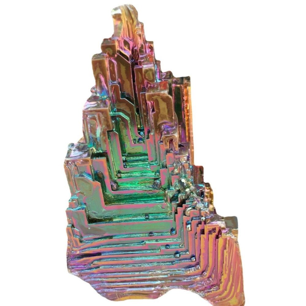 Natural Bismuth Tower Metal Mineral Pyramid Stone Gemstone Reiki Healing Stone Meditation Collection Home Decor Crystals - Multi-Colored / 10-20g - Multi-Colored / 20-25g - Multi-Colored / 25-30g - Multi-Colored / 30-40g - Multi-Colored / 40-50g - Multi-Colored / 55-65g - Multi-Colored / 70-85g - Multi-Colored / 90-110g