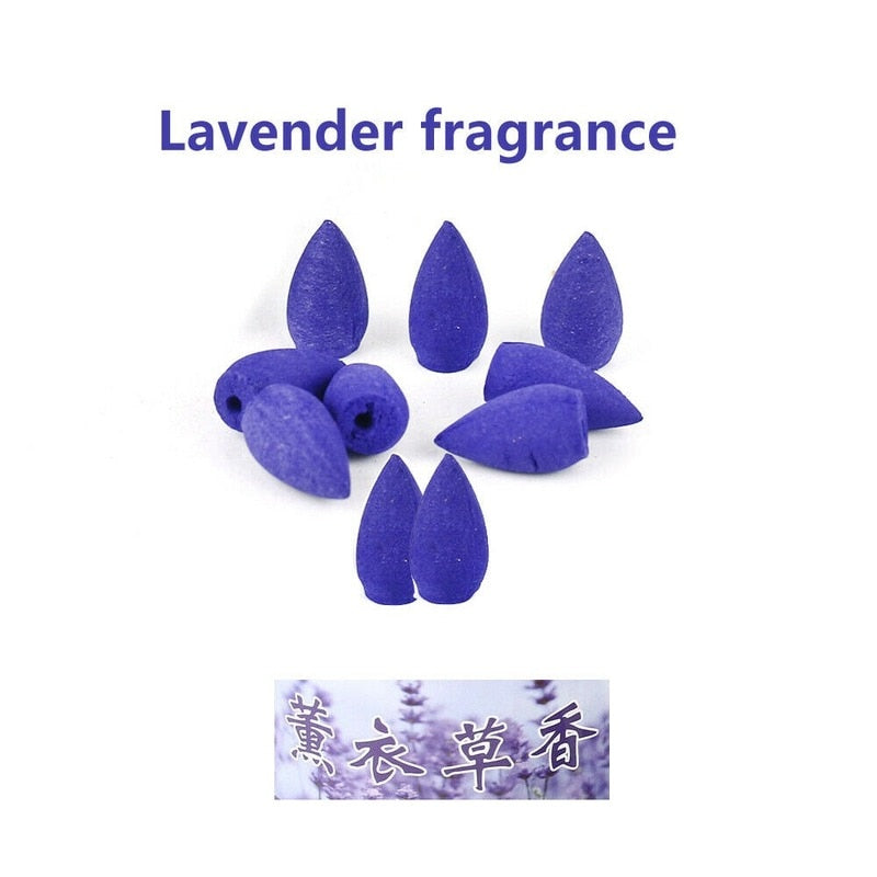 Backflow Incense Air Fresheners Incense Burner Incense Tower 10/20 Fragrances Sandalwood Jasmine Lavender Colorful Bullet Shape - Lavender(10PCS) - Lavender(20PCS)