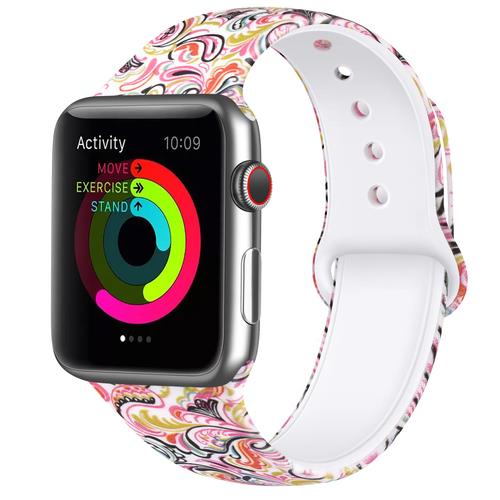 Silicone Band For Apple Watch Strap 45mm 41mm 44mm 40mm 42mm 38mm Pattern Printed Watchband For iWatch 8 7 6 5 4 3 2 Se Bracelet
