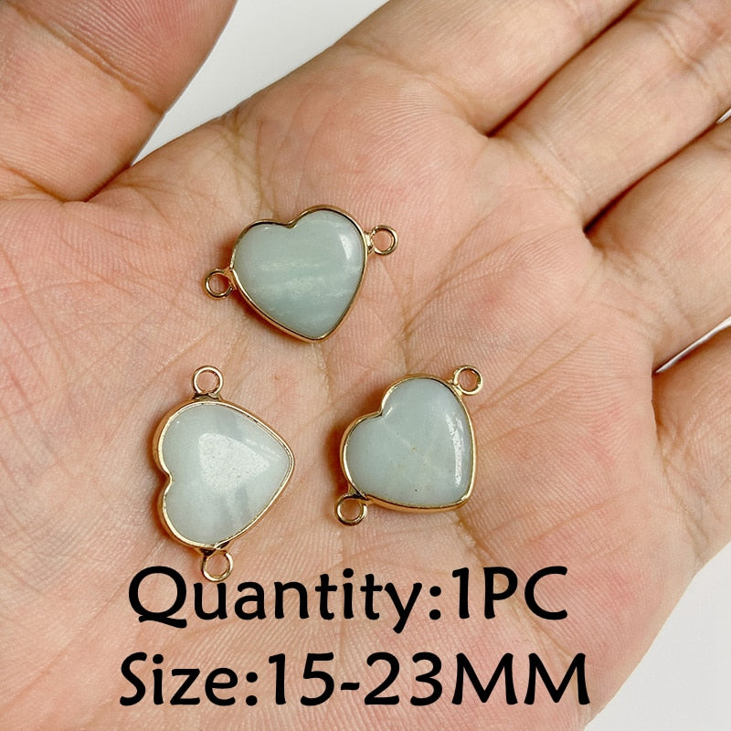Natural Stone Amazonite Pendant Blue Semi-precious Pendants Connector Charm Make Jewelry Necklace Earring Accessories Finding - NO.13