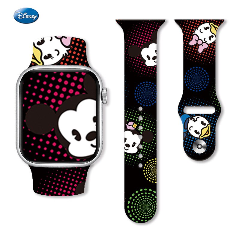 Cartoon Disney Mickey Minnie Mouse Printed Silicone Strap for Watch Band 38/40/41mm 42/44/45mm Bracelet Apple Watch 6 5 4 3 SE 7 - 28 / 38 40 41 mm - 28 / 42 44 45 49 mm