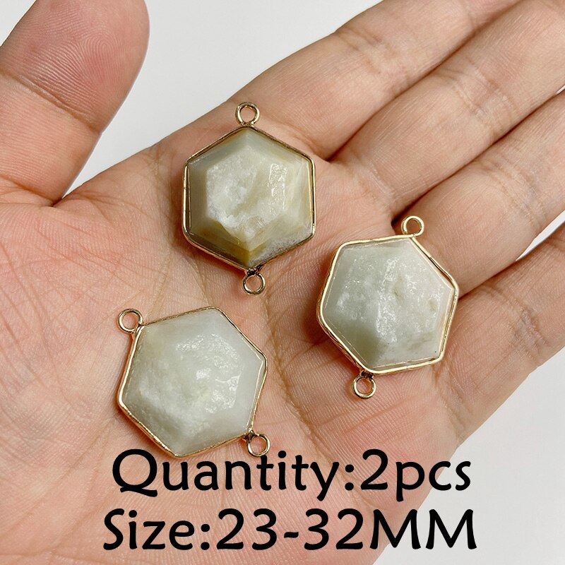Natural Stone Amazonite Pendant Blue Semi-precious Pendants Connector Charm Make Jewelry Necklace Earring Accessories Finding - NO.31