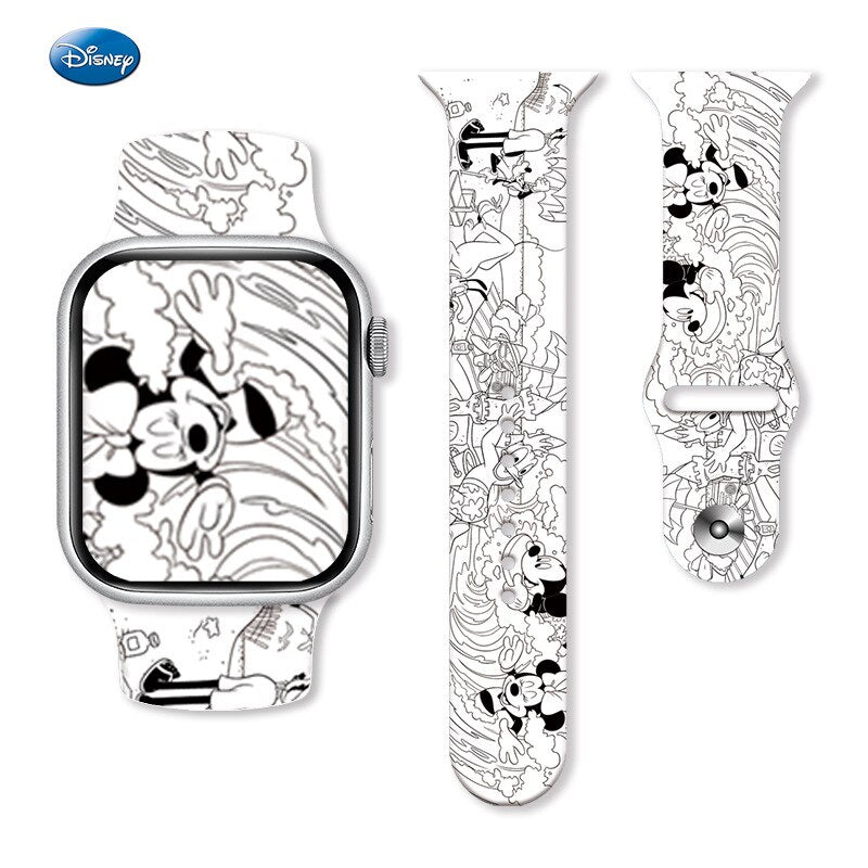 Cartoon Disney Mickey Minnie Mouse Printed Silicone Strap for Watch Band 38/40/41mm 42/44/45mm Bracelet Apple Watch 6 5 4 3 SE 7 - 31 / 38 40 41 mm - 31 / 42 44 45 49 mm