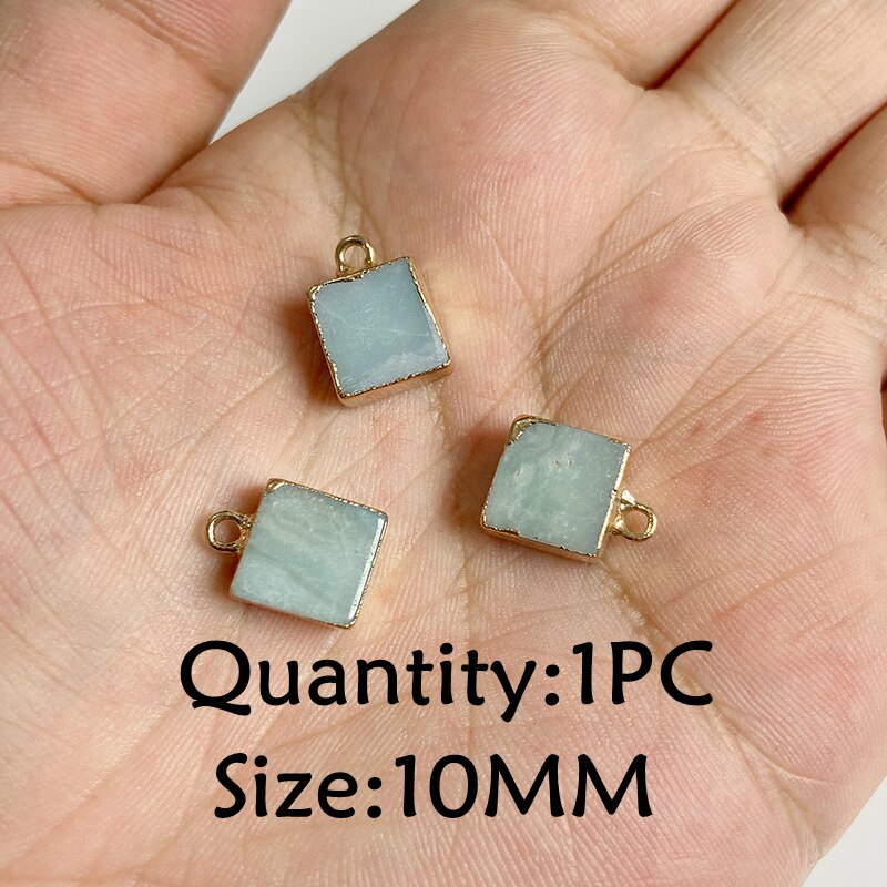 Natural Stone Amazonite Pendant Blue Semi-precious Pendants Connector Charm Make Jewelry Necklace Earring Accessories Finding - NO.19