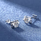 925 Sterling Silver Jewelry Women Fashion Cute Tiny Clear Crystal CZ Stud Earrings Gift for Girls Teens Lady - ED060