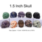 10PCS/ Set Mix Natural Stones Animal Statue Healing Crystal Plant Figurine Gemstone Carved Angel Wicca Craft Decor Wholesale Lot - Skull 1.5 IN