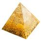 Orgonite Pyramid 5cm symbolizes the lucky citrine pyramid energy converter to gather wealth and prosperity resin decor
