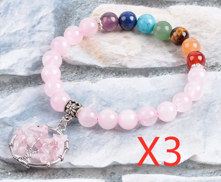 Crystal Beaded Bracelet - Seven chakras 3PCS