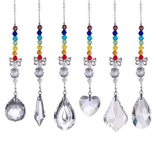 Crystal Prism Ball Ornaments Chakra Beads Rainbow Eye-Catching Chandelier Wedding Ddecoration Home Decor Wind Chimes Crafts