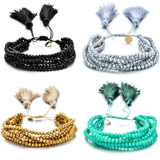Bohemian Miyuki Charm Multi Layered Bracelets For Women Boho Crystal Seed Beads Bracelets Jewelry Party Gift