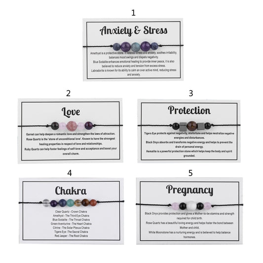 7 Chakra Bracelet Natural Gemstone Yoga Beads Reiki Healing Crystal Beaded Stone Stretch Bracelet Inspirational Charm
