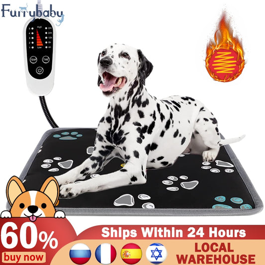 Furrybaby Dog Bed Warm Mats Pet Electric Heating Pad Blanket Pet Mat Bed Cat Dog Winter Warmer Pad Home Office Chair Heated Mat