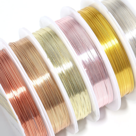 High Quality 6 Colors No Discoloration Copper Wire for Jewelry Making Beading Wire Jewelry Cord String Wire For DIY Beads