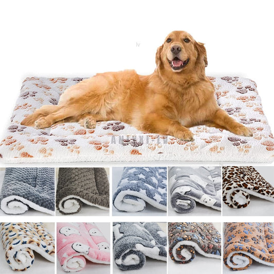 Big dog bed Soft Blanket Flannel Sleeping Pad Dog big Bed Thickened Pet Soft Fur Pad Blanket Mattress Home Warm Carpet Warm