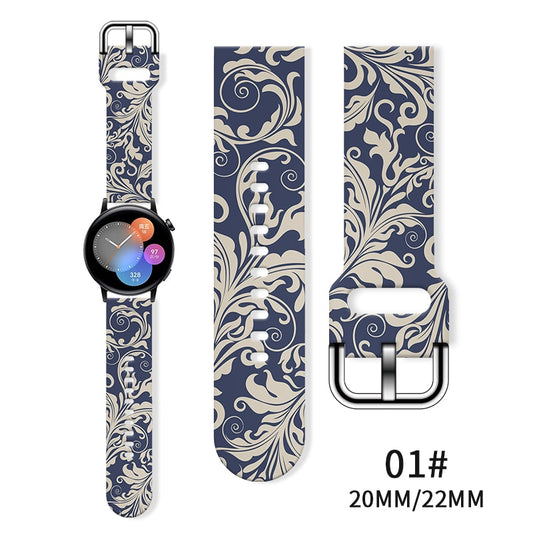 Printed 20mm Strap for Samsung Galaxy Watch 5/4 40mm 44mm 4Classic 42mm 46mm Silicone Band Replaceable Bracelet for 5Pro 45mm