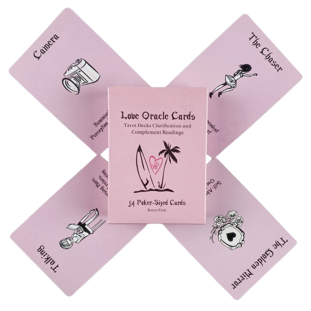 Island Time Pink Love Oracle Cards A 54 English Visions Divination Edition Tarot Deck Borad Games